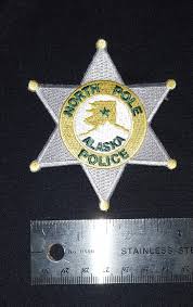 North Pole Police Department Embroidered Star Badge Patch