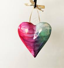 Glass Heart Ornament Susie Groover