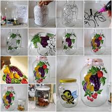 diy painting glass jars and bottles