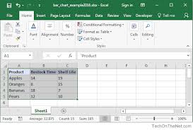 how to create a bar graph in excel