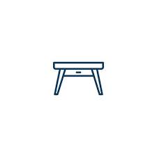 Desk Table Furniture Line Icon Linear