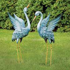 Japanese Blue Herons Garden Sculpture