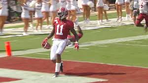ruggs breaks out for 75 yard alabama td