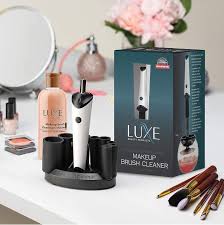 luxe electric makeup brush cleaner with
