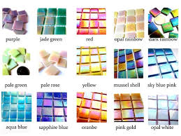 25 Square Mosaic Tiles Iridescent Tiles