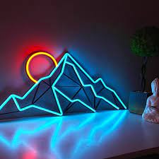 Mountain Neon Wall Art Landscape Neon