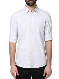 Buy Off White Cotton Casual Shirt For Men From Parx For