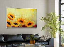 Living Room Wall Art Sunflower Canvas