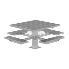 48 Square Aluminum Picnic Table With 6
