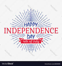 Happy Independence Day Card With Ribbon Sunburst