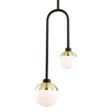 Fifth And Main Lighting Hipster 2 Light Bronze Brass Pendant With Glass Shade Wl 2285 The Home Depot