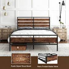 Queen Size Bed Frame Platform Base With
