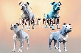 low poly pitbull ilrator graphic by