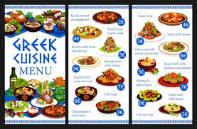 greek cuisine restaurant menu template