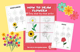 how to draw flowers 10 step by step