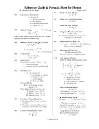 physics formula list 1 physics