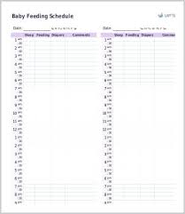 Printable Baby Feeding Schedule Instant Download Template