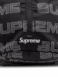 supreme logo print backpack black