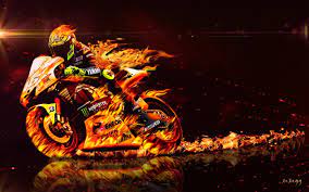 Valentino Rossi Art Fire Wallpaper Hd ...