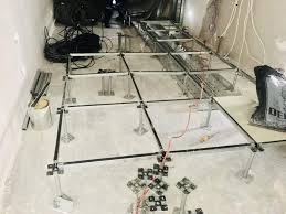 server room raised flooring system in