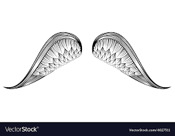 Sketch Angel Wings Hand Drawn Royalty Free Vector Image