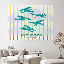 Vintage Airplane Wall Decor In Canvas