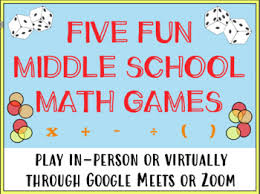 The game includes game cards with math problems on them and players must find the matching answer on their card. Middle School Math Games For In Person Or Distance Learning Google Meets Zoom