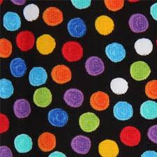 Black Timeless Treasures Fabric With Colorful Dots Kawaii Fabric Shop