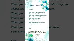 thank you letter for my mother