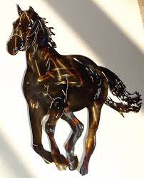 Running Horse Metal Wall Art Sculpture