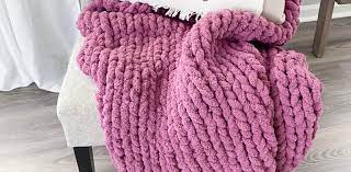 how to make a chunky hand knit blanket