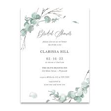 bridal shower invitations eucalyptus