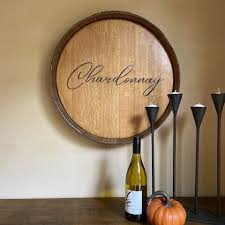 Wine Barrel Head Lazy Susan Wall