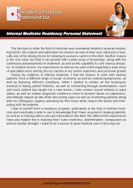 Medical Residency Personal Statement Internal Medicine Residency    