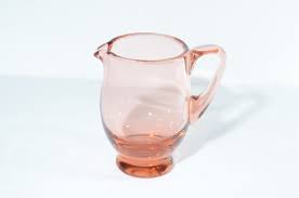 Vintage Pink Glass Footed Creamer Milk