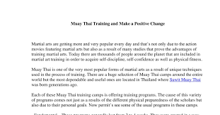 muay thai training and make a positive