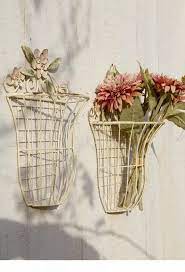 Retro Iron Flower Basket Wall Hanging