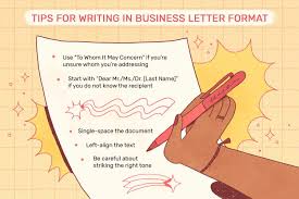 business letter format with exles