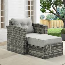 Cesicia Gray Wicker Outdoor Lounge