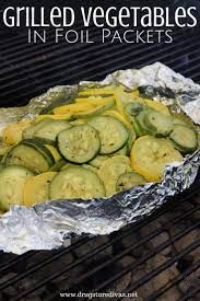 grilled vegetables in foil packets