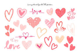 cute love heart shape and line graphic