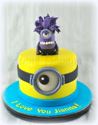 Uses chocolate cake recipe, vanilla buttercream frosting and fondant decorations to bring the . Birthday Purple Minion Cake Novocom Top