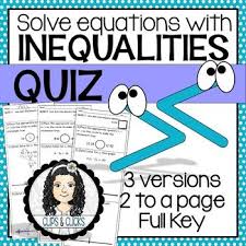 Solve Equations With Inequalities Quiz