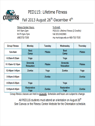 fitness schedule 10 exles format