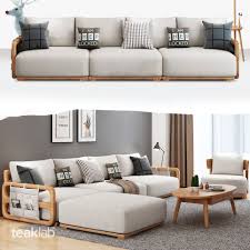 teak wood sectional sofa set 3