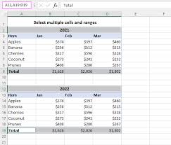 how to select multiple cells in excel