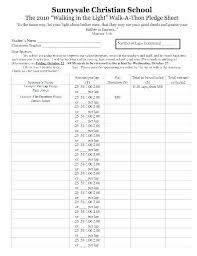 Free Printable Pledge Sheets And Pledge Sheets For