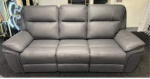 Milan Recliner Sofa In Grey Leather