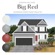 Red Front Door Exterior Paint Palette