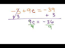 Solving 2 Step Equations With Integers